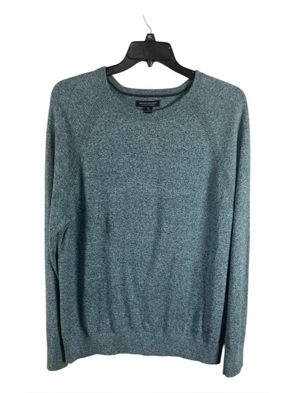 Banana Republic Men's XL Cotton Cashmere Crewneck Sweater Heathered Teal EUC